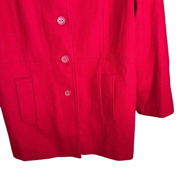 Alfred Dunner Red Wool Jacket Women’s 16 Button Front Classic Winter Coat Chic - Picture 7 of 14